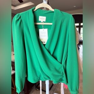 Sezane Abélia Blouse Vert Flash - Size 36